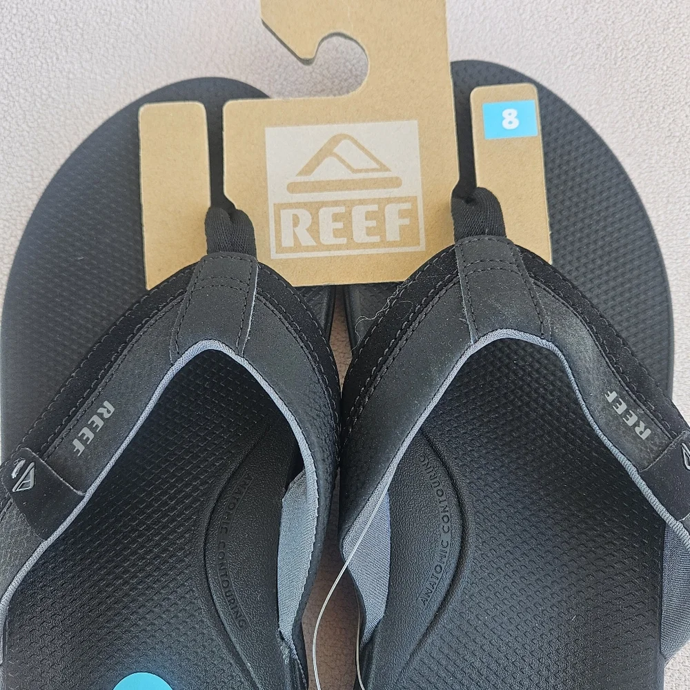 Reef Cushion Spring 2.0 Flip Flop Sandals Men SZ 8 Black Comfort Slip-On